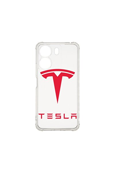 bestcase Husa Anti Shock 1.5MM, compatibilă cu Xiaomi Redmi 13C, Logo Tesla R...