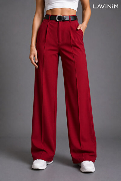 LAVİNİM Women's Belt Pack Palazzo Oversized Women's Trousers Belt Pack
