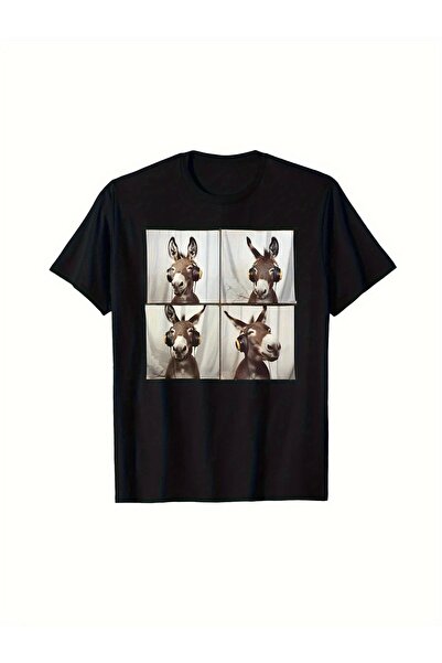yiou trendy clothing تي شيرت رجالي بنمط الحمار المرح