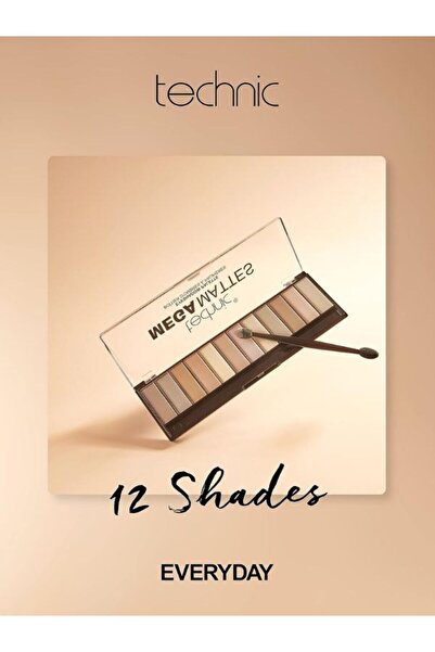 TECHNIC Mega Mattes Eyeshadow Palette | 12-Shade High-Pigment | Neutral Matte...