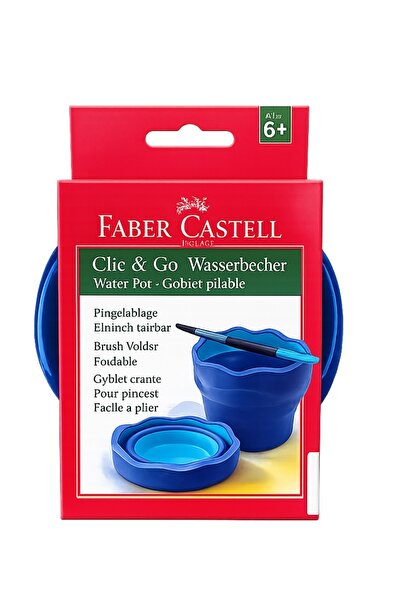 Faber Castell Sulu boya Suluğu Su Kabı Clic&Go Mavi