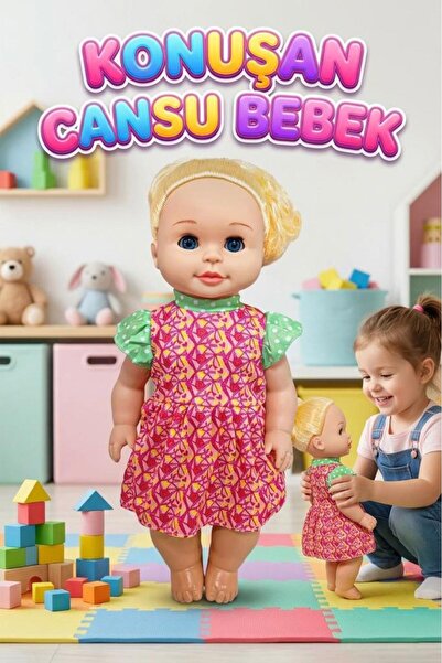 Tıfıl Toys Konuşan Cansu Bebek! Sesli Pilli 40cm Gözleri Açılıp Kapanan Sevim...