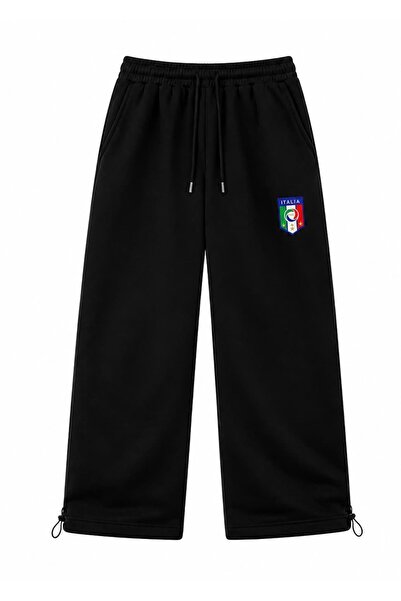 zaee Pantaloni de trening largi, ajustabili, cu broderie, Italia