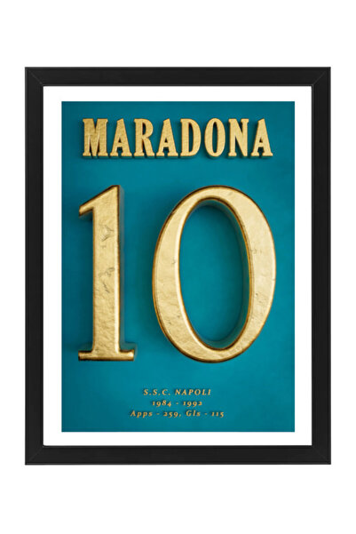 Boomah Accessories Maradona Napoli Golden Number Jersey Poster with Frame