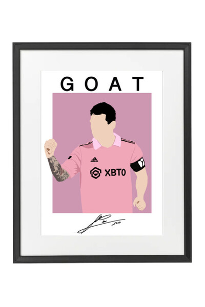Boomah Accessories Lionel Messi Inter Miami Illustration Art Autographed Post...