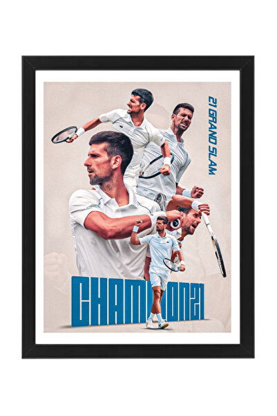Boomah Accessories Novak Djokovic Tennis Poster with Frame 30x40cm