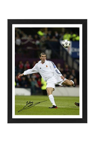 Boomah Accessories Zinedine Zidane UCL Goal Autographed Poster with Frame 30x...