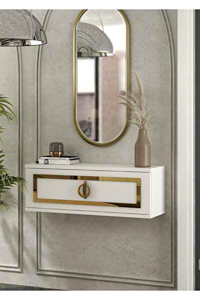 cantek dizayn D7054-7054-D87-32 87CM DUVARA MONTE TEK KAPAKLI DRESUAR BEYAZ-A...