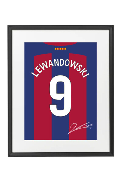 Boomah Accessories Robert Lewandowski Barcelona 2023-24 Autographed Jersey Po...