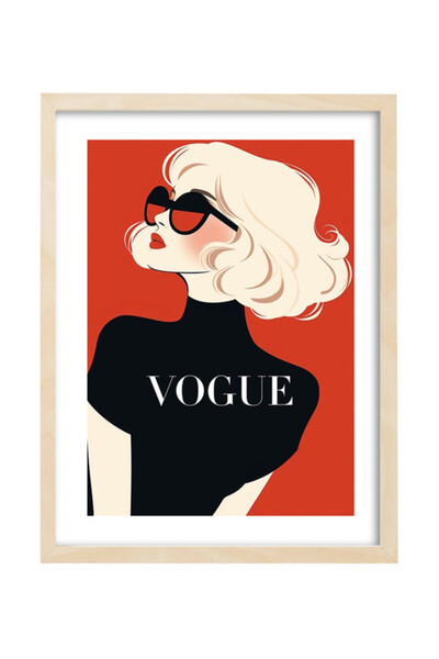 Boomah Accessories Vogue Fashion Girl Design Abstract Wall Art Poster with Fr...