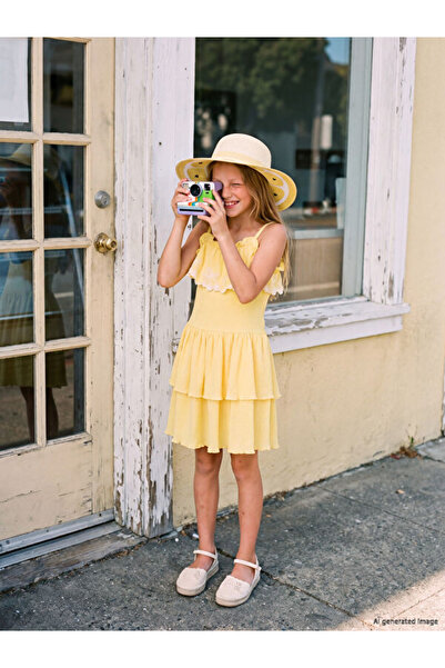 LC Waikiki I Kare Roba Collar Layered Girl's Dress from Freezen Store