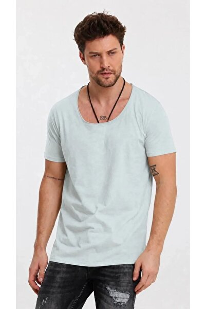 BABBOSS Deep Neck Short Sleeve Fit Cut T-Shirt