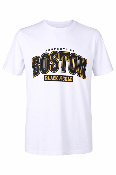 trender Boston Black&Gold Supreme White Men's T-Shirt 226-20