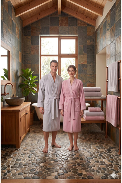 Özdilek Nev Marka Aste Family Bathrobe Set 6 Pieces (Nev Is a Brand Belonging...