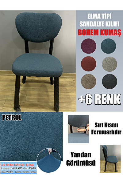İLYEVTEKSTİLİ ELMA TİPİ SANDALYE KILIFI LÜX BOHEM KUMAŞ ÇOK KALIN %100 PAMUK,...