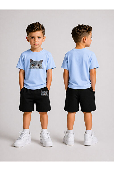 LORVEX Children's T-Shirt and Shorts Set Printed Cotton Summer Combination