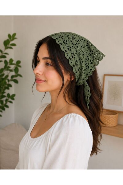 Legandline Kadın Bandana, Örgü Bandana, Saç Aksesuarı