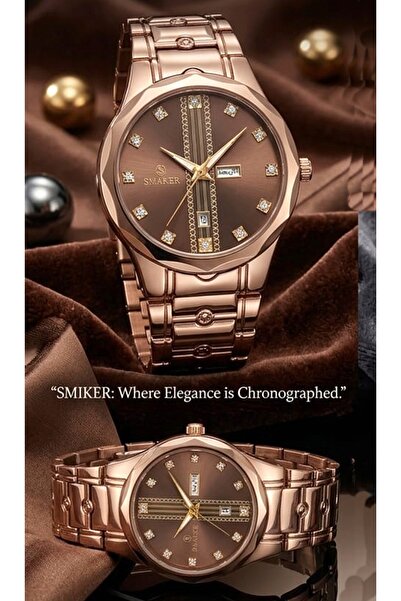 SMAKER Couple Watch Set – His & Her Water Resistant Watches – Stainless Steel...