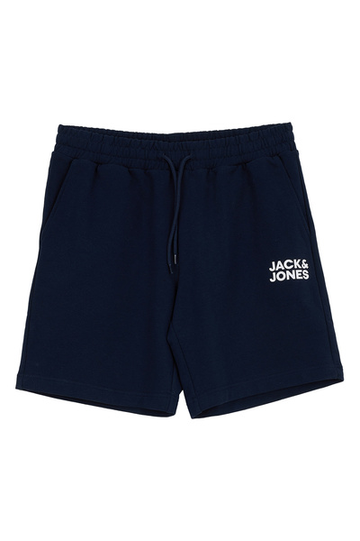 Jack & Jones Lacivert Erkek Fit Yazı Baskılı Sweat Şort 12300731 JPSTKARLNEWP...