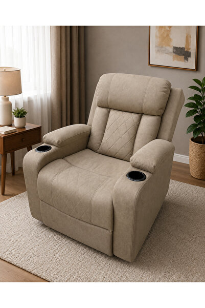 TrentonGCC Luxury Recliner Chair with Cup Holders & Footrest – Comfortable Si...