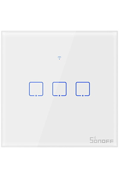 Sonoff Întrerupător tactil inteligent Wifi + RF 433 T1 EU TX, (3 canale)