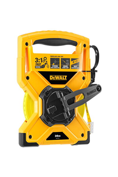 Dewalt DWHT34218-0 Ruletă lungă, 30m fibră de sticlă, lățime 12.5mm, raport 3...