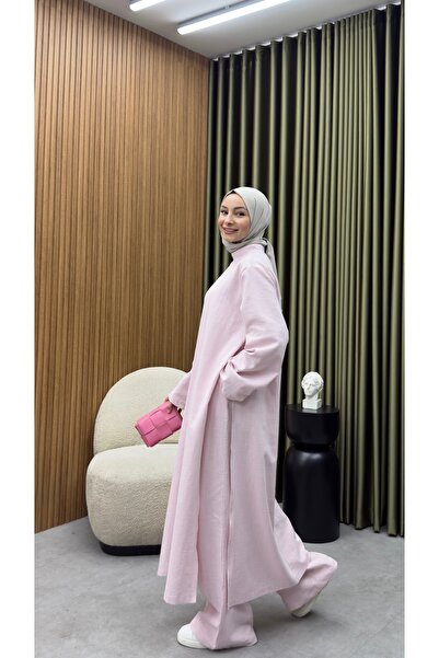 byrukye Keten abaya takımı