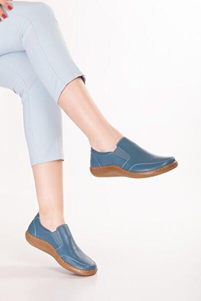 Gondol Genuine Leather Anatomical Sole Comfortable Daily Shoes Usl.2201 Blue