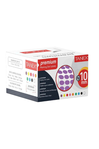 Tanex Point Label 10 mm Purple 5000 Pcs