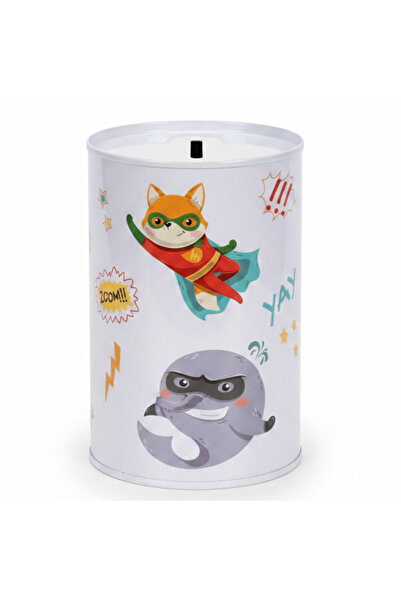 AKDC Superhero Cartoon Metal Coin Bank – 12.5 cm | Kids Savings Tin Box