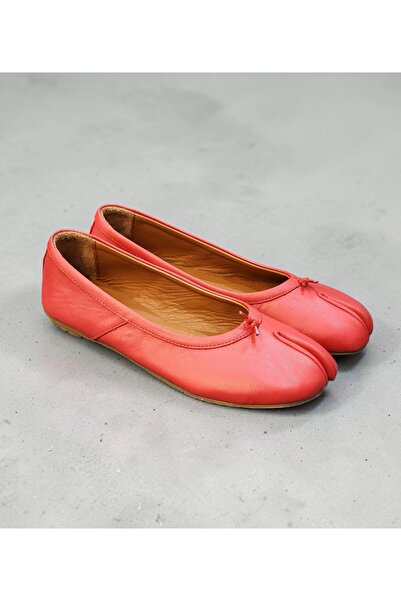 Ega ayakkabı Women's Genuine Leather Flip-Flops Ballet Flats