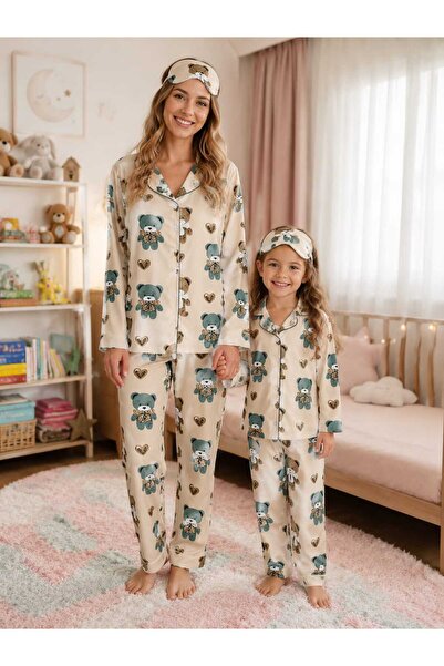 zahider Mother-Daughter Cotton Soft Sleepwear with Headband, Seasonal Long-Sl...