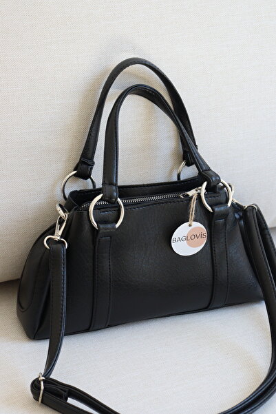 BAGLOVİS Women's Silver Ring Detailed Handbag Curved Design Stylish Daily Sho...