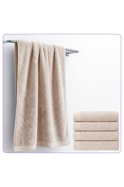 Donetella 4 Pcs Bath Towel 70x140 cm , Microfiber 330 GSM, Soft, Absorbent, Q...