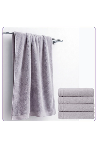 Donetella 4 Pcs Bath Towel 70x140 cm , Microfiber 330 GSM, Soft, Absorbent, Q...
