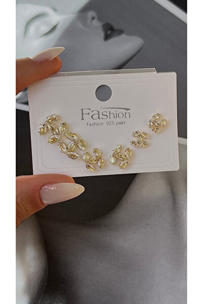 Twinssis Accessories طقم أقراط من حجر الزركون بتصميم بسيط