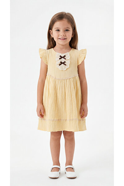 Mışıl Kids Lace Detailed Ruffled Girls' Dress