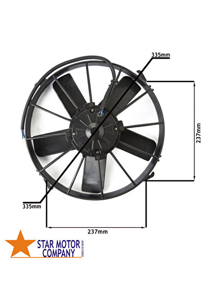 STAR MOTOR COMPANY 12 İNÇ 170 WAT 12 VOLT ÜFLEYİCİ ( 5 KANAT ) AXİEL FAN