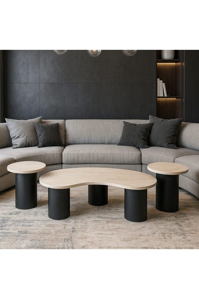 Generic Modern Furniture Coffee Table Set 3 Pieces Wood Coffee Table Sets Con...