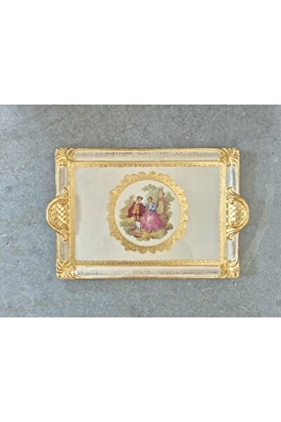 L&M FLORENCE ART L&M 241/Gjr-3 Rosewood Gold/Cream Tray 40X26 cm