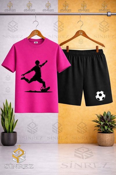 SİNREZ Tricou imprimat cu guler rotund FUTBOLCU SUT ATAN SYH - Set pantaloni ...
