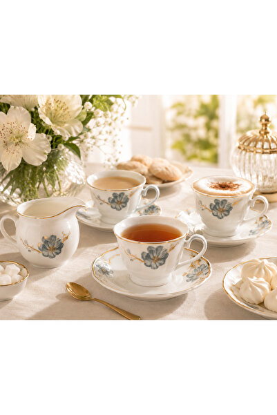 Dania ☕ 🌸   Luxurious White Porcelain Tea and Milk Cup Set – Elegant Floral ...