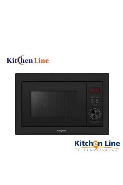 Kitchen Line Built-in Microwave 25 Liters Black with Grill and Touch Control ...