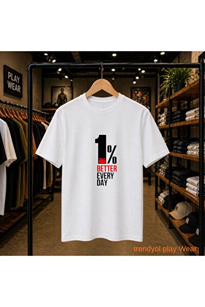 playwear Tricou cu decolteu rotund, 100% bumbac, cu imprimeu în față, supradi...