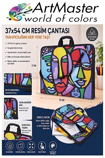 Artmaster Resim Çantası Desenli Kumaş 37x54 cm 1 Adet Art03 Teknik Resim Dosy...