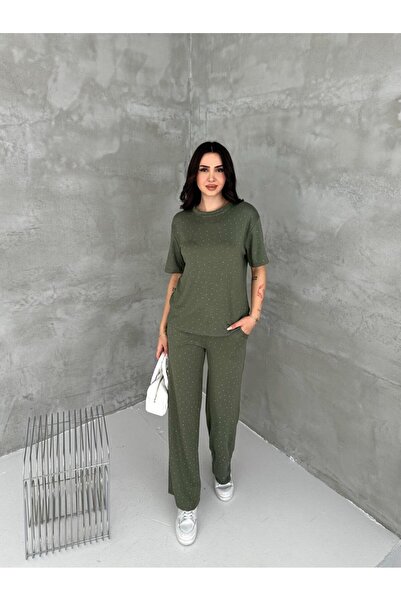 eBaa fashıon Stone-Faced Top and Bottom Cycling Neckwear Set