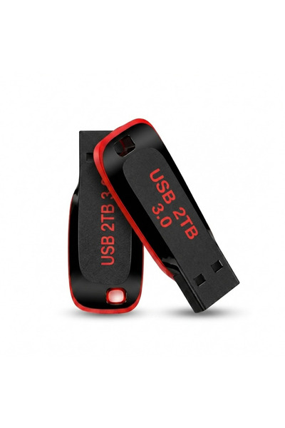 Generic فلاش USB بسعة 2 تيرابايت عالي السرعة أحمر وأسود معدني، جهاز تخزين USB...