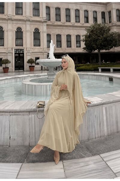 Sara Deluxe Luxury Side Ruffle Chiffon Drawstring Dress