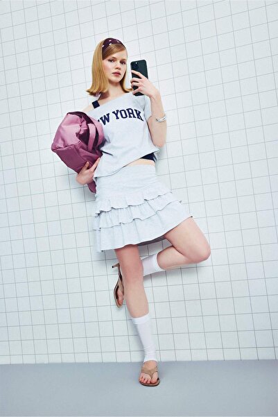 DeFacto Normal Waist Combed Cotton Mini Skirt H5373Ax26Sm