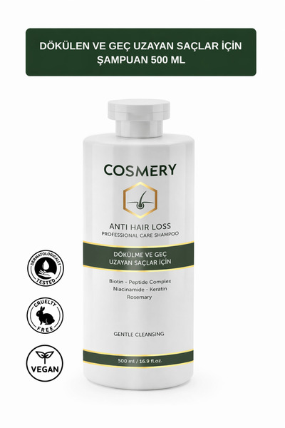 Cosmery Dökülen ve Geç Uzayan Saçlar İçin Onarıcı & Besleyici Şampuan Bitkise...